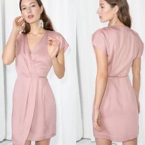 & Other Stories Pink Lyocell Wrap Dress